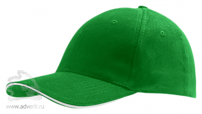 Бейсболка Buffalo 2, двухцветная, зеленая с белым