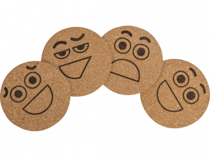 Набор костеров из пробки в хлопковом мешке Bali