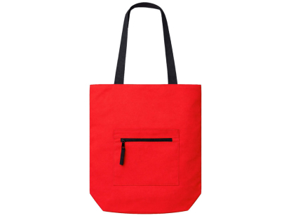 Сумка на молнии Zipper Neo из хлопка 280 г c карманом на молнии спереди, красная