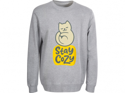 Свитшот Warsaw, унисекс, серый меланж, XS