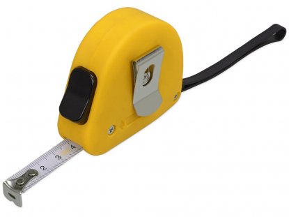 Рулетка Meter софт-тач, 3м, желтая, общий вид