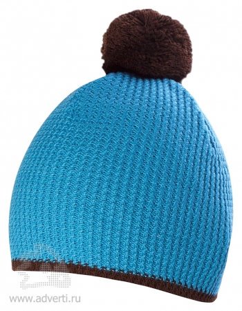 Шапка Hit, бирюзовая с коричневым