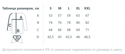 Размерная таблица рубашки Reno в полоску, мужской