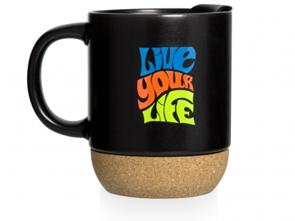 Керамическая кружка с пробковым дном и крышкой Denpasar, белая