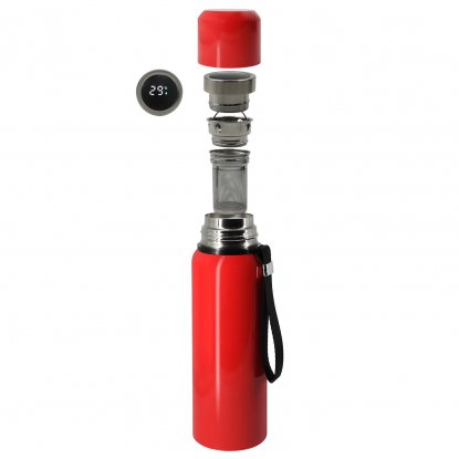 Термос S-travel New с датчиком температуры, красный