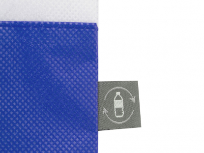 Сумка-шоппер двухцветная Reviver из нетканого переработанного материала RPET, синяя