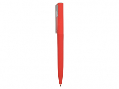 Ручка пластиковая шариковая Bon soft-touch, красная, вид сбоку