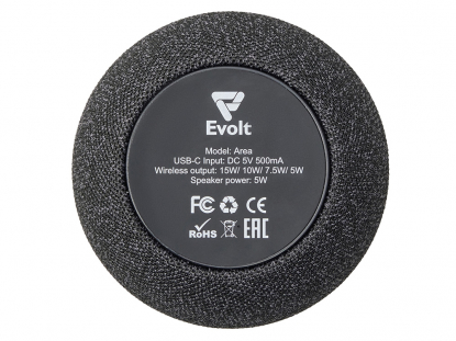 Портативная колонка с беспроводной зарядкой Ареа, 5 Вт