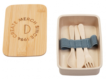 Ланч-бокс Lunch из пшеничного волокна с бамбуковой крышкой