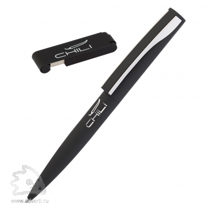 Набор: ручка Dial + флеш-карта Case 8 Гб в футляре, черный