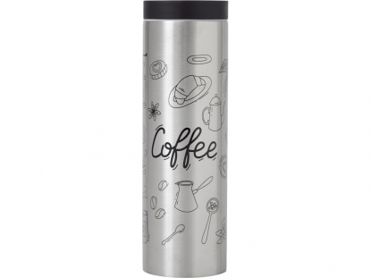 Вакуумная термокружка Noble с 360° крышкой-кнопкой, крафтовый тубус, серебристая