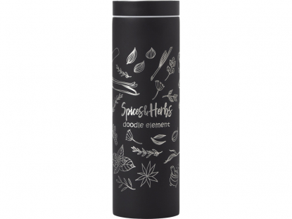 Вакуумная термокружка Noble с 360° крышкой-кнопкой, крафтовый тубус, серебристая