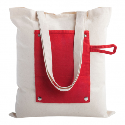 Холщовая сумка Dropper, складная, красная, вид спереди