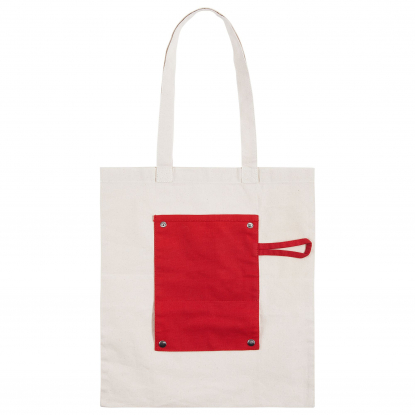 Холщовая сумка Dropper, складная, красная, общий вид
