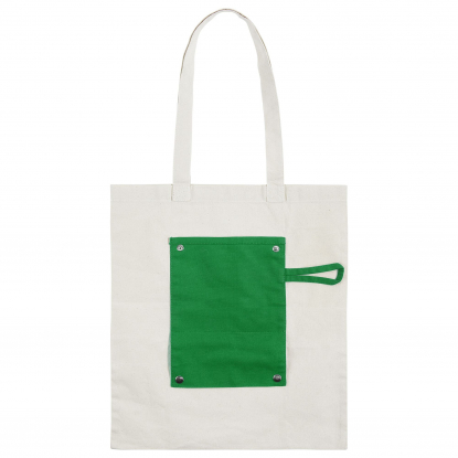 Холщовая сумка Dropper, складная, зелёная, общий вид