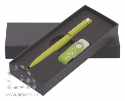 Набор: ручка Jupiter + флеш-карта, светло-зеленый