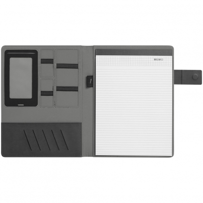 Папка Delegate с блокнотом А4, серая, в открытом виде