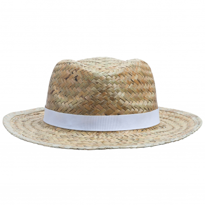 Шляпа Daydream, бежевая с белой лентой, вид спереди