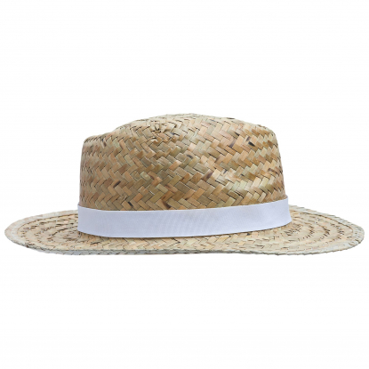 Шляпа Daydream, бежевая с белой лентой, вид сбоку