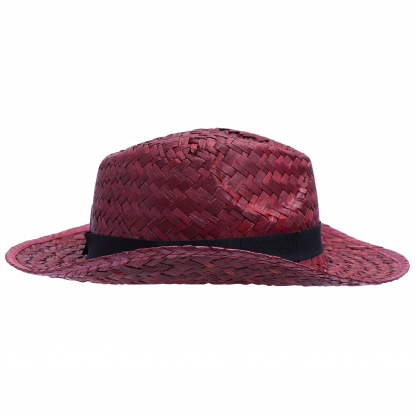 Шляпа Daydream, красная с черной лентой, вид сбоку