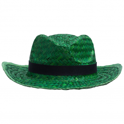 Шляпа Daydream, зелёная с черной лентой, вид спереди