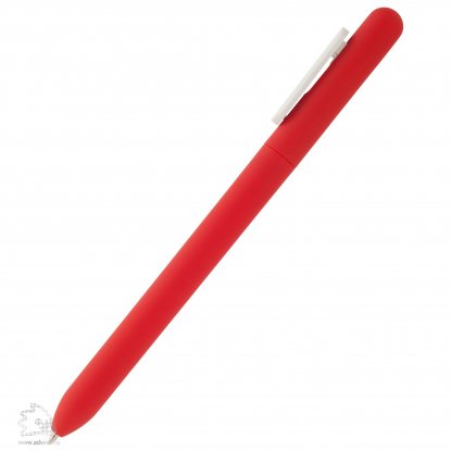 Ручка шариковая Swiper Soft Touch, красная, вид сбоку