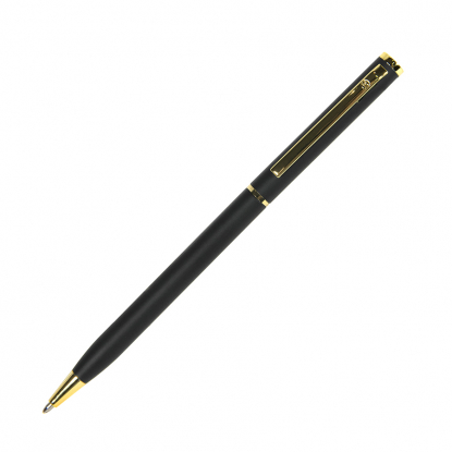 Шариковая ручка Slim Gold BeOne, черно-золотистая
