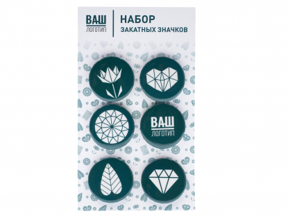 Набор закатных значков, 6 шт.