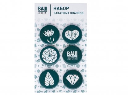 Набор закатных значков, 6 шт.