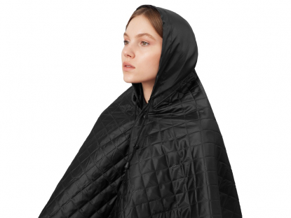 Плед-пончо 2-в-1 Cappy с капюшоном и мешком, черный