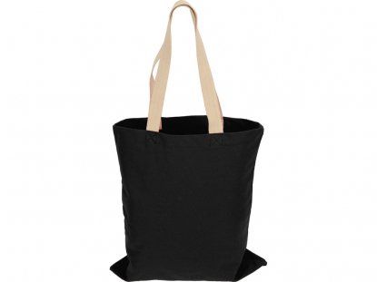 Сумка для шопинга Steady хлопковая с парусиновыми ручками, 260 г/м2, черная