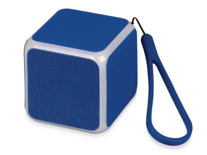 Портативная колонка Cube с подсветкой, синяя