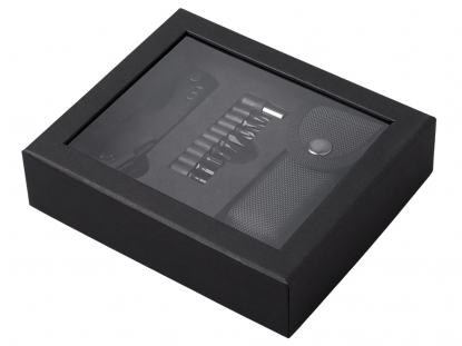 Универсальный мультитул с битами в подарочной упаковке с окном Шэйп, черный