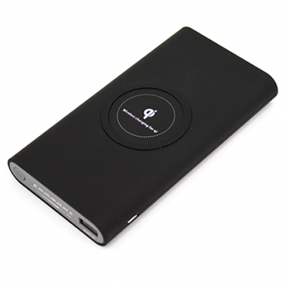 Внешний аккумулятор Big Bank с беспроводной зарядкой, 10000 мАч, черный, вид сбоку
