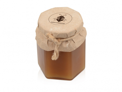 Подарочный набор Sweet teal, пример персонализации баночки мёда
