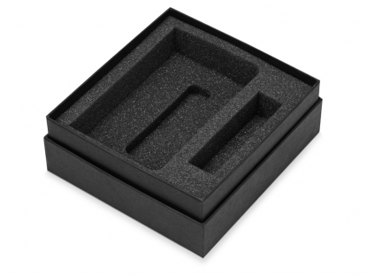 Подарочный набор To go с блокнотом А6 и зарядным устройством, черный, пустая коробка