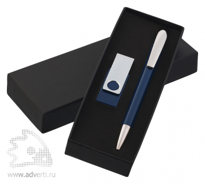Набор ручка Arca  + флеш-карта Twista 8Гб Klio Eterna, темно-синий
