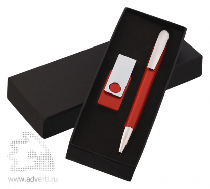 Набор ручка Arca  + флеш-карта Twista 8Гб Klio Eterna, красный