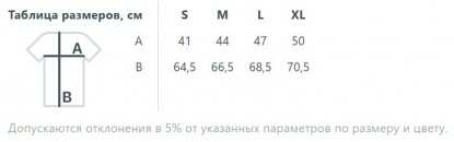 Размерная таблица футболки Pixel Heart