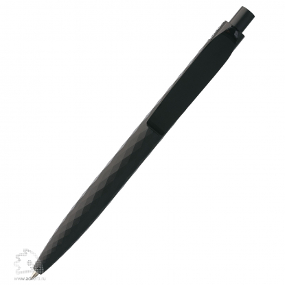 Шариковая ручка QS01 PRP-P Soft Touch, чёрная, спереди