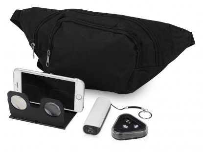 Подарочный набор Virtuality с 3D очками, наушниками, зарядным устройством и сумкой, черный