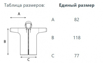 Размерная таблица дождевика-анорака Hard Work