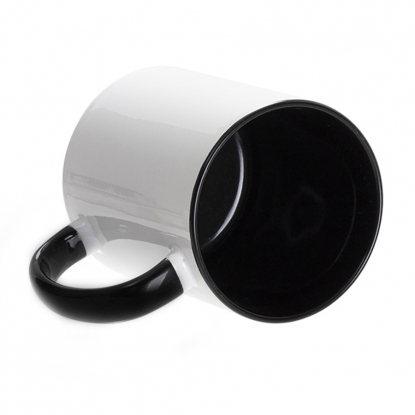 Кружка для сублимации, белая с черным