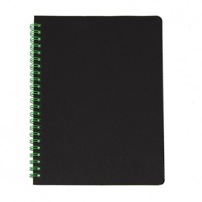 Блокнот на двойной пружине HELIX, черный с зелёным