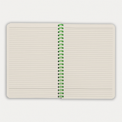 Блокнот на двойной пружине HELIX, черный с зелёным