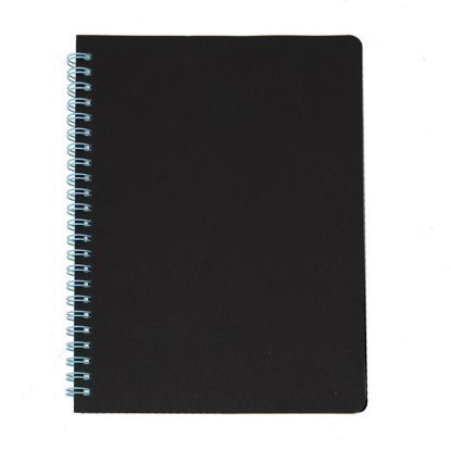 Блокнот на двойной пружине HELIX, черный с голубым