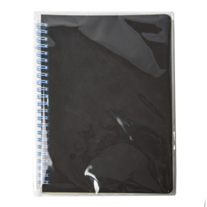 Блокнот на двойной пружине HELIX, черный с голубым