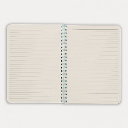 Блокнот на двойной пружине HELIX, черный с голубым