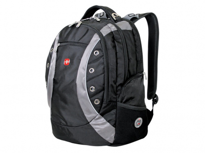 Рюкзак с отделением для ноутбука 15", чёрный с серым