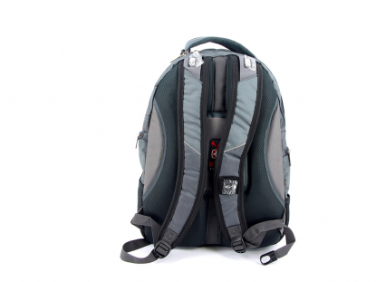 Рюкзак с отделением для ноутбука 15", серый с синим, спина
